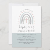 グリーンボミニマルーホレインボークロスボーバプテスマ 招待状 (正面)