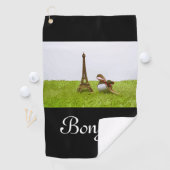 グリーンボンジュールにエッフェルタオルを付けたゴルフボール ゴルフタオル (インサイチュ)