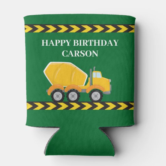 グリーンボーイズ誕生日パーティーセメントミキサートラック 缶クーラー (裏面)