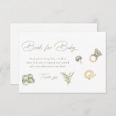 グリーンボーイ赤ちゃんシャワーベビー用ブック 招待状 (正面/裏面)