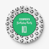 グリーンボーイ サッカー 誕生日パーティー ペーパープレート (正面)