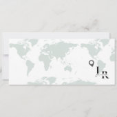 グリーンボーディングパス結婚式を保存する日付チケット 招待状 (裏面)