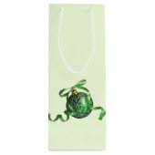 グリーンボールオーナメントカスタムクリスマスワインバッグ ワインギフトバッグ (裏面)