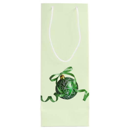 グリーンボールオーナメントカスタムクリスマスワインバッグ ワインギフトバッグ (裏面)