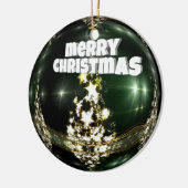 グリーンボールクリスマス セラミックオーナメント (左)
