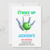 グリーンボールボーリング誕生日招待状 招待状 (正面)