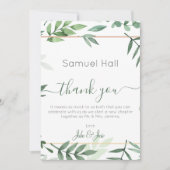 グリーンボ結婚タニカルサンキューテーブルカード サンキューカード (正面)