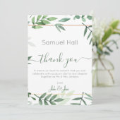 グリーンボ結婚タニカルサンキューテーブルカード サンキューカード (スタンド正面)
