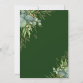 グリーンボ葉タニカルモダン結婚式招待状 招待状 (裏面)