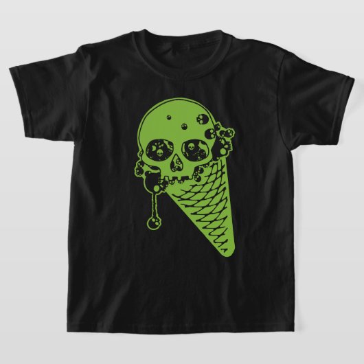 グリーンポイズンアイスクリームコーンTシャツ Tシャツ (レイダウン)