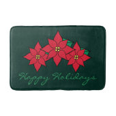 グリーンポインセチア浴室敷物の装飾 バスマット (正面)