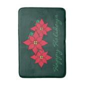 グリーンポインセチア浴室敷物の装飾 バスマット (正面縦)