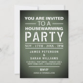 グリーンポスター引っ越し祝いパーティーパーティー 招待状 (正面)