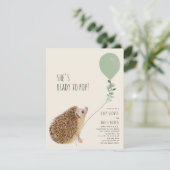 グリーンポップ・アートのバルーンのヘッジホッグ準備完了 招待状 (スタンド正面)