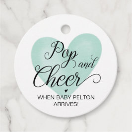 グリーンポップ・アートの&応援ベビーシャワーメッセージカード フェイバータグ