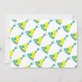 グリーンポルカドットパーティーハットの誕生日をお祝いしよう 招待状 (裏面)