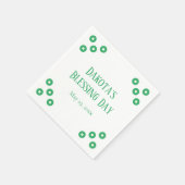 グリーンポルカドット特殊イベント スタンダードカクテルナプキン (角)