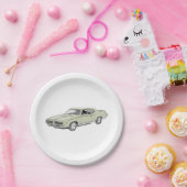 グリーンポンティアックGTOジャッジペンシルスタイルスケッチ ペーパープレート (パーティー)