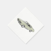 グリーンポンティアックGTOマッスルカースケッチ紙パーティー スタンダードカクテルナプキン (角)