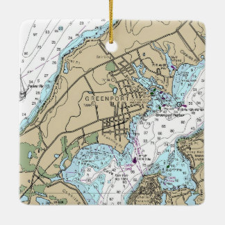 グリーンポートNY航海のチャートのクリスマス セラミックオーナメント