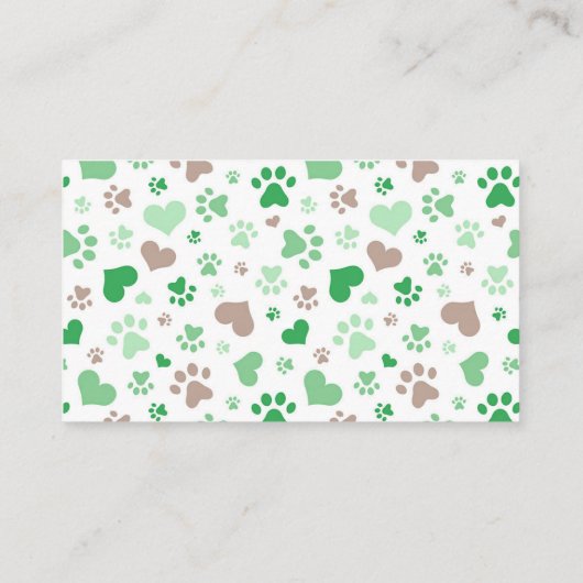 グリーンポープリントドッグウォーカー名刺 名刺 (裏面)