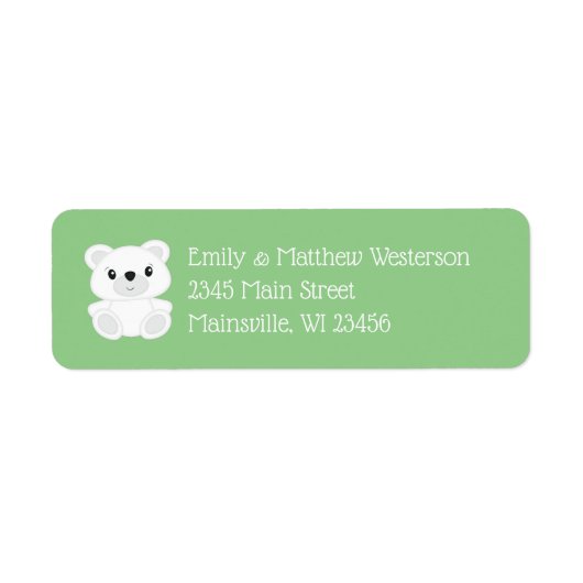グリーンポーラベア赤ちゃんシャワー ラベル (正面)