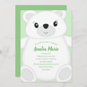 グリーンポーラーベアーバースデーパーティー 招待状 (正面/裏面)