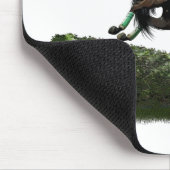 グリーンマウスパッドで跳び上がる馬の騎手 マウスパッド (コーナー)