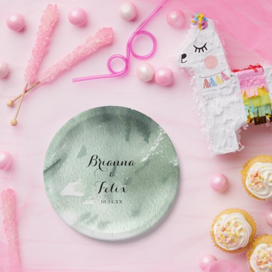 グリーンマウンテンカントリーウェディングケーキ紙プレート ペーパープレート (パーティー)