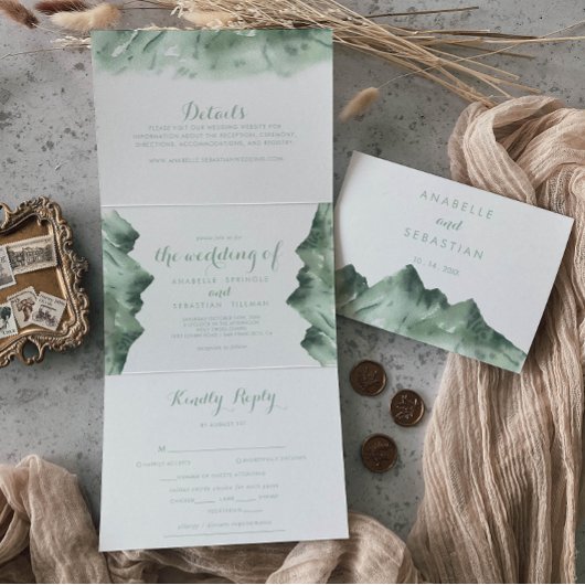 グリーンマウンテンカントリーウェディング 三つ折り招待状