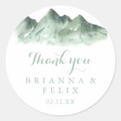 グリーンマウンテンカントリーサンキュー結婚式の引き出物 ラウンドシール (正面)