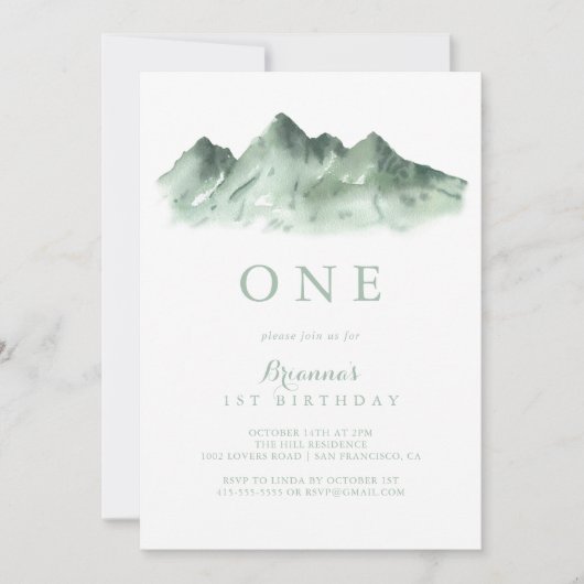 グリーンマウンテンカントリーファースト誕生日パーティー 招待状 (正面)