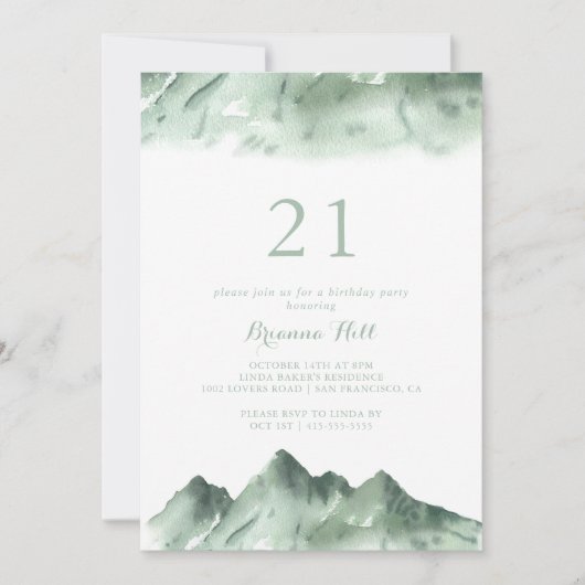 グリーンマウンテンカントリー21st誕生日パーティー 招待状 (正面)