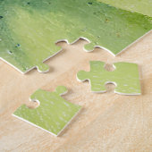 グリーンマウンテンサイドサンライズ | 水彩画 ジグソーパズル (側面)