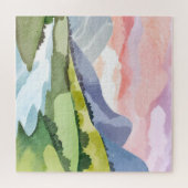 グリーンマウンテンサイドサンライズ | 水彩画 ジグソーパズル (横)