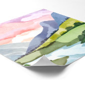 グリーンマウンテンサイドサンライズ | 水彩画 ポスター (角)