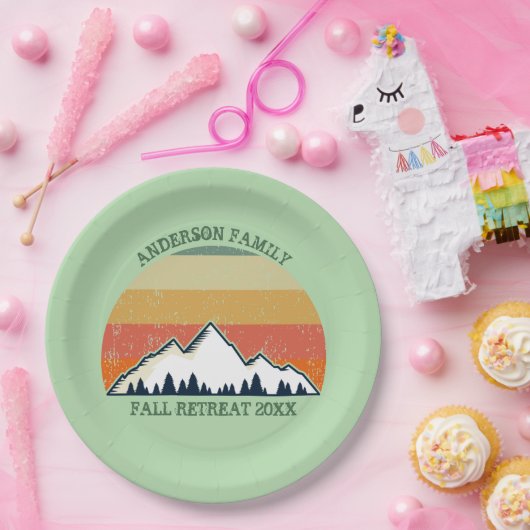 グリーンマウンテンサンセットフォレストファミリー懇親会パーティー ペーパープレート (パーティー)