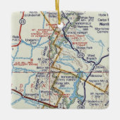 グリーンマウンテンズバーモントレトロマップ セラミックオーナメント (正面)