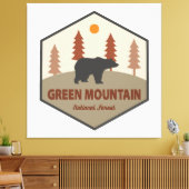 グリーンマウンテンナショナルフォレストベア キャンバスプリント (インサイチュ (リビング))