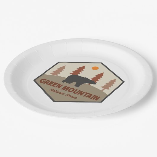 グリーンマウンテンナショナルフォレストベア ペーパープレート (アングル)