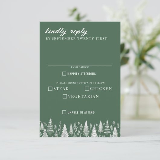 グリーンマウン結婚テンの食べ物の選択 出欠カード (スタンド正面)