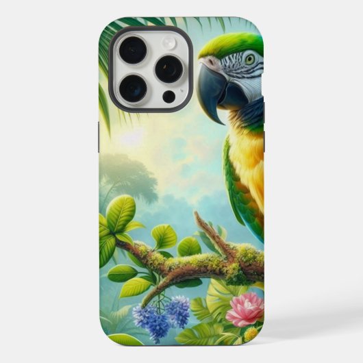 グリーンマカオ熱帯フローラ iPhoneケース (裏面)