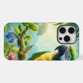 グリーンマカオ熱帯フローラ iPhoneケース (裏面横)