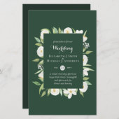 グリーンマグノリアフローラ予算の結婚式の招待A9 (正面/裏面)