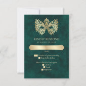 グリーンマスカレードマスクエレガントキンセアニェラ 出欠カード (正面)