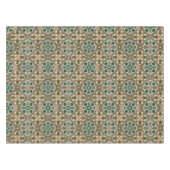 グリーンマスタードフローラアズレジョス幾何学模様 テーブルクロス (正面(横))
