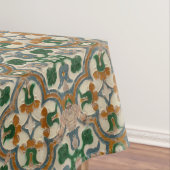 グリーンマスタードフローラアズレジョス幾何学模様 テーブルクロス (インサイチュ)