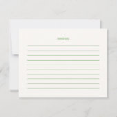 グリーンマチヤ ハンドライティング ブライダルシャワー レシピ 招待状 (裏面)