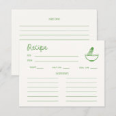 グリーンマチヤ ハンドライティング ブライダルシャワー レシピ 招待状 (正面/裏面)