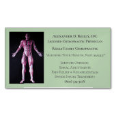 グリーンマッサージセラピーカイロプラクティックドクターメディカル マグネット名刺 (正面)